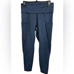 FLEO Reverie Heather Shark High Waisted Leggings Blue/Black 25in Pockets Sz(XL)